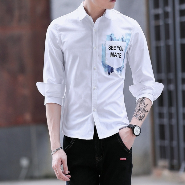 Modern férfi ing feliratokkal - két színben