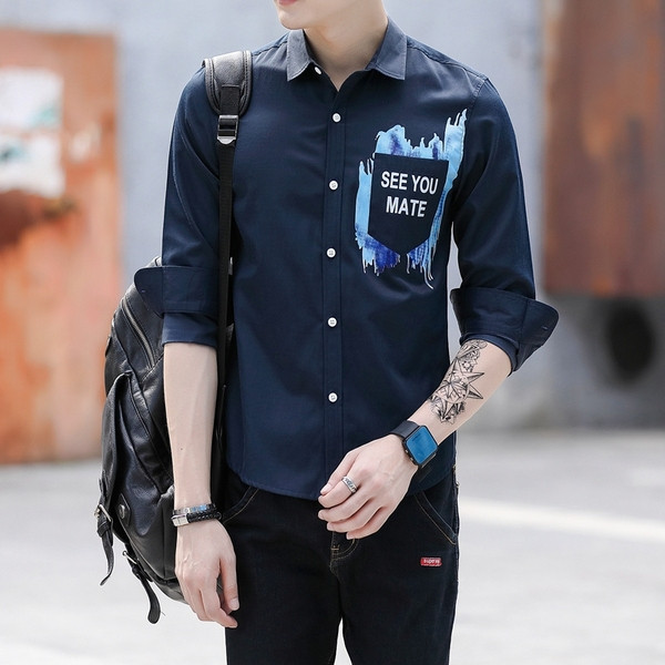 Modern férfi ing feliratokkal - két színben