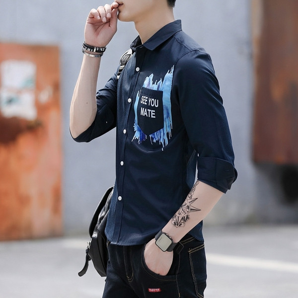 Modern férfi ing feliratokkal - két színben