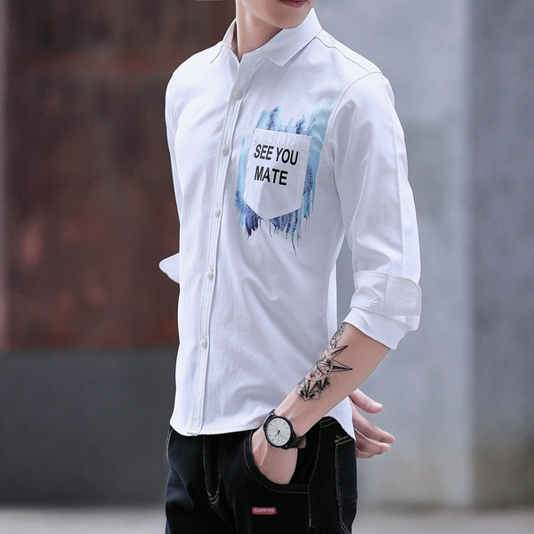 Modern férfi ing feliratokkal - két színben