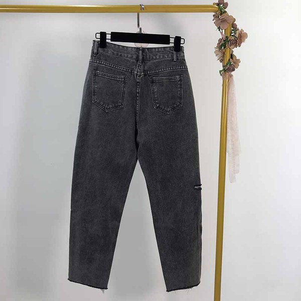 Női hosszú farmer, magas derékkal, szakadt motívummal