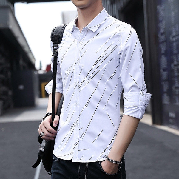 Cămașă modernă pentru bărbați, cu mâneci lungi, în trei culori