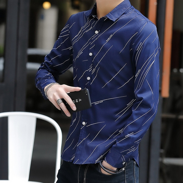 Cămașă modernă pentru bărbați, cu mâneci lungi, în trei culori