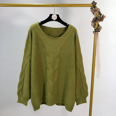 Női pulóver ovális nyakkivágással, négy színben