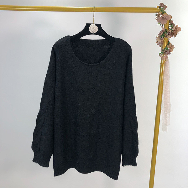 Női pulóver ovális nyakkivágással, négy színben