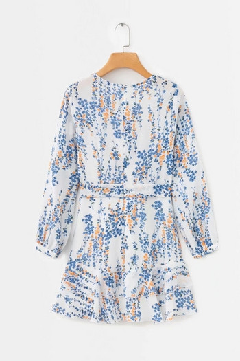 Rochie moderna de dama cu curea in rosu si alb