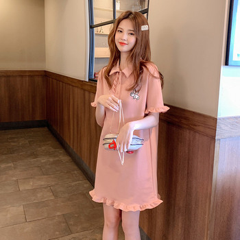 Rochie casual dama roz - model drept