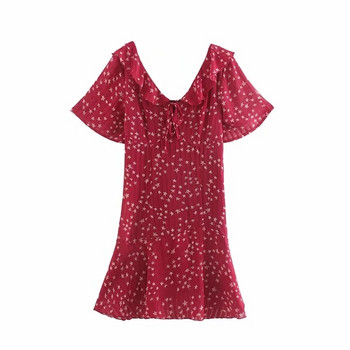 Rochie de dama actuala cu cravate si decolteu in V