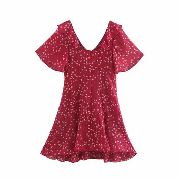 Rochie de dama actuala cu cravate si decolteu in V