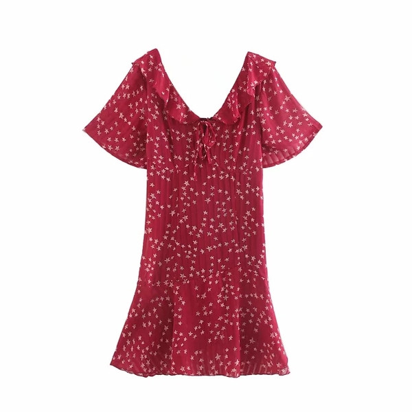 Rochie de dama actuala cu cravate si decolteu in V