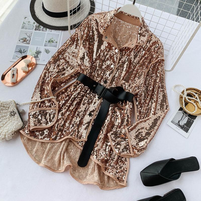 Camasa de dama actuala model lat cu paiete in mai multe culori