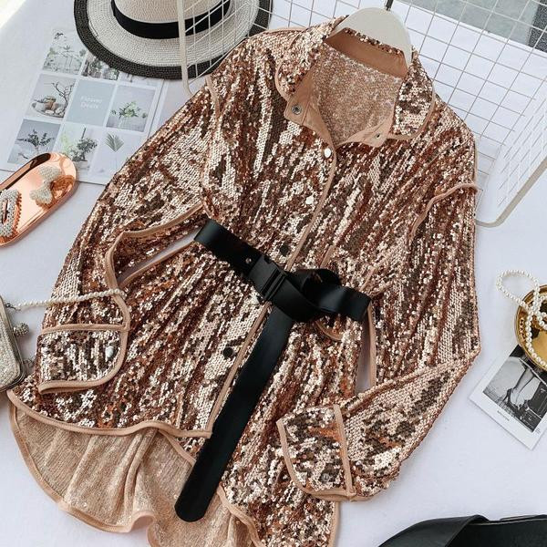 Camasa de dama actuala model lat cu paiete in mai multe culori