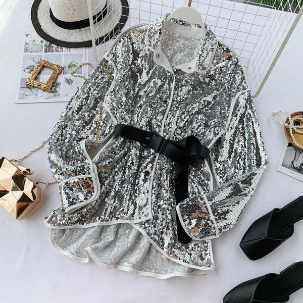 Camasa de dama actuala model lat cu paiete in mai multe culori