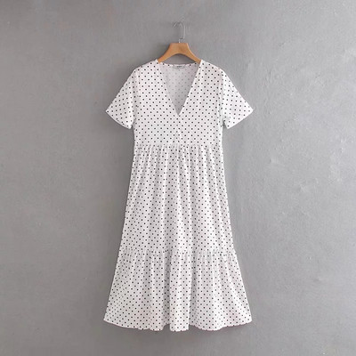 Rochie de dama casual croita cu decolteu in V - trei culori