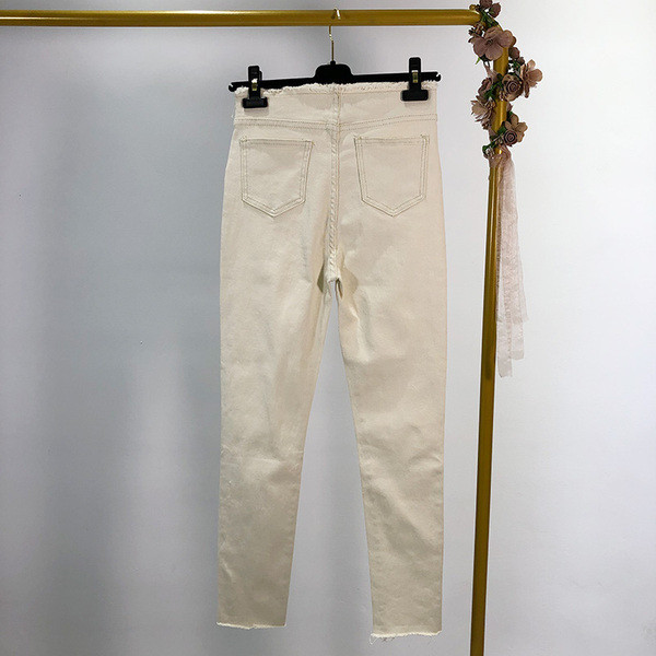 Pantaloni de dama cu cravate - alb si negru