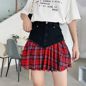 Modern női szoknya magas derékkal, fekete színben - szabású modell