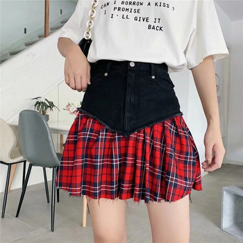 Modern női szoknya magas derékkal, fekete színben - szabású modell