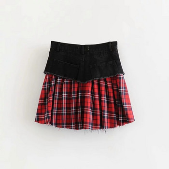 Modern női szoknya magas derékkal, fekete színben - szabású modell