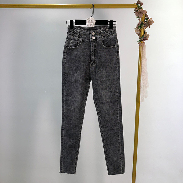 Blugi lungi de dama cu talie inalta - trei culori