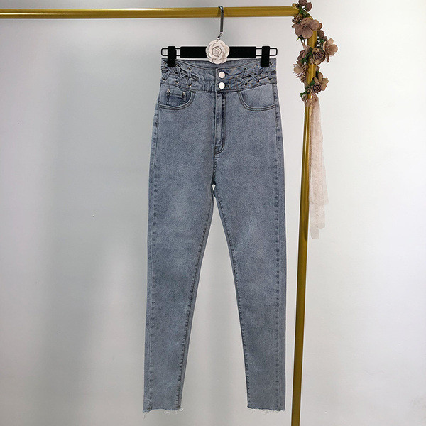 Blugi lungi de dama cu talie inalta - trei culori