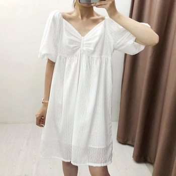 Rochie casual dama model lat in culoarea alba