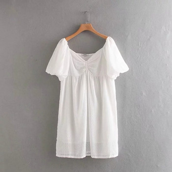 Rochie casual dama model lat in culoarea alba