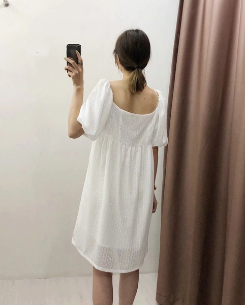 Rochie casual dama model lat in culoarea alba