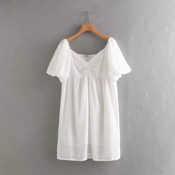 Rochie casual dama model lat in culoarea alba