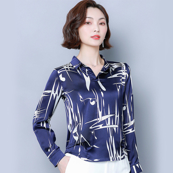 Cămașă de damă actuală în trei culori cu mâneci lungi