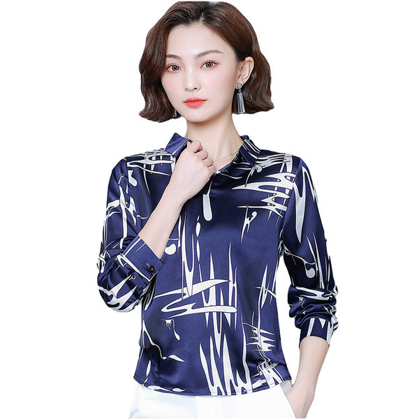 Cămașă de damă actuală în trei culori cu mâneci lungi