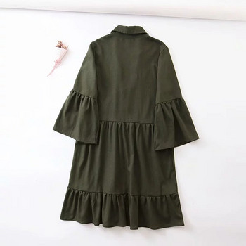 Rochie actuală de damă cu mâneci lotus în negru