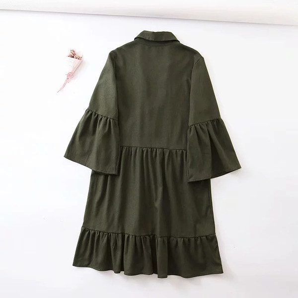 Rochie actuală de damă cu mâneci lotus în negru