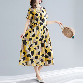 Rochie casual dama - model croiat cu maneca scurta