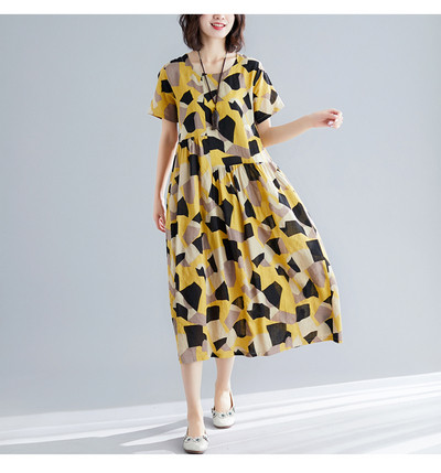 Rochie casual dama - model croiat cu maneca scurta