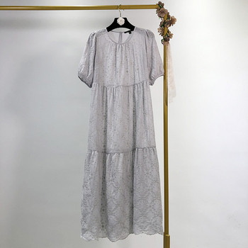 Rochie lunga dama cu decolteu oval - model larg