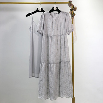 Rochie lunga dama cu decolteu oval - model larg