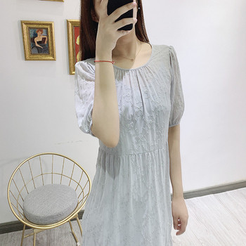 Rochie lunga dama cu decolteu oval - model larg