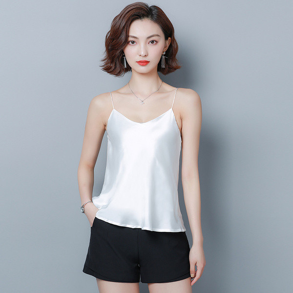 Actual maiou de damă cu bretele subțiri în patru culori