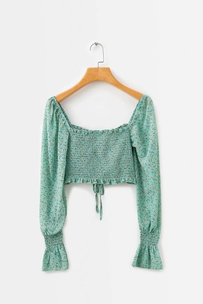 Bluza de dama model nou cu cravate in albastru