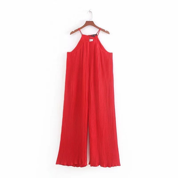 Modern női overall - széles, piros színű modell