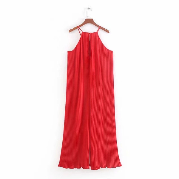 Modern női overall - széles, piros színű modell