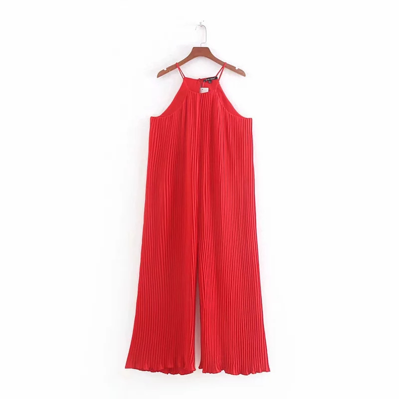 Modern női overall - széles, piros színű modell