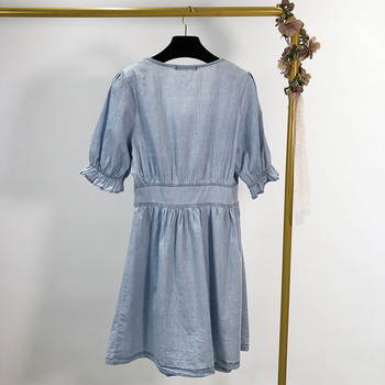 Rochie de dama scurta din denim cu nasturi