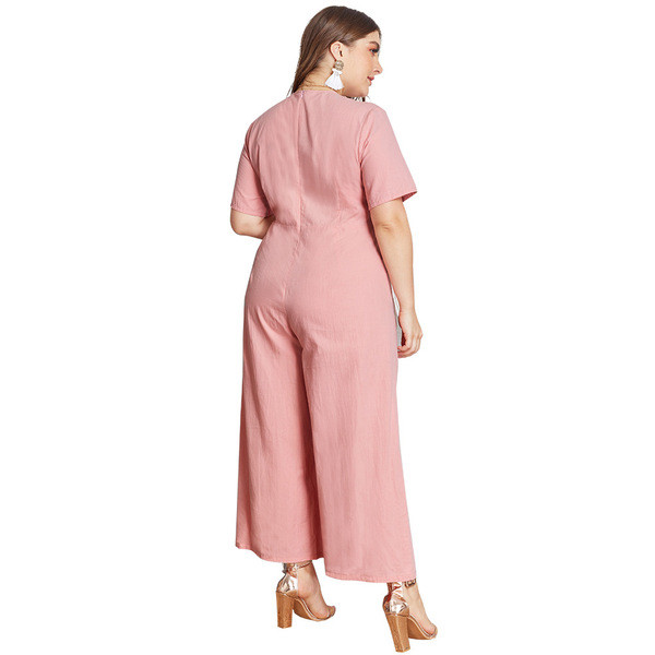 Modern női overall zöld és rózsaszín szalaggal