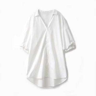 Camasa lunga de dama model nou de culoare alba