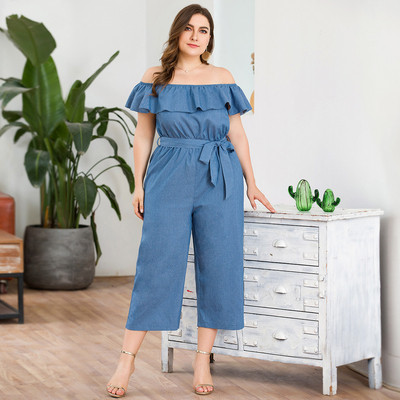 Salopeta de dama cu cravate albastre in talie