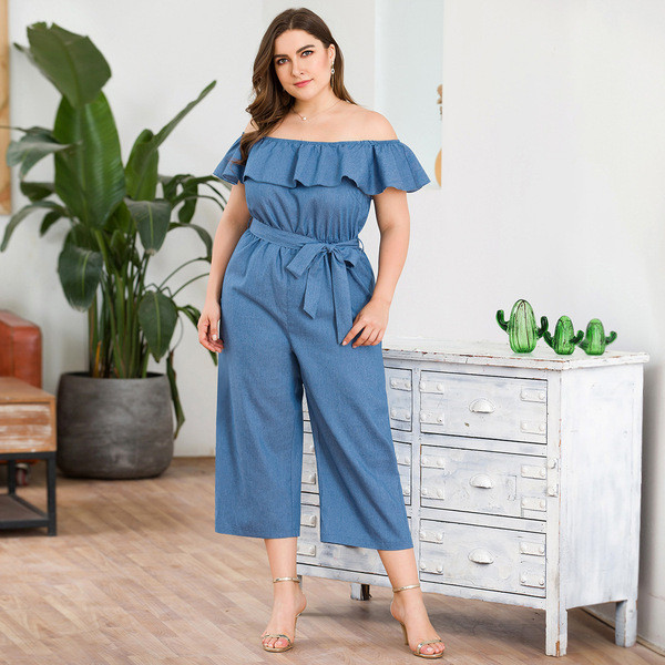 Salopeta de dama cu cravate albastre in talie