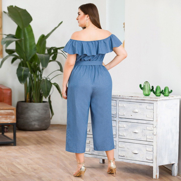 Salopeta de dama cu cravate albastre in talie