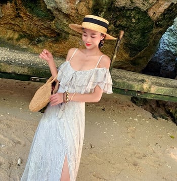 Rochie de dama moderna - model croiat cu umerii goi