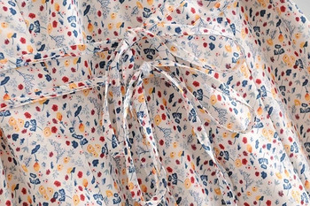 Rochie casual de dama cu cravate si motive florale